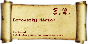 Borovszky Márton névjegykártya