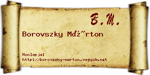 Borovszky Márton névjegykártya