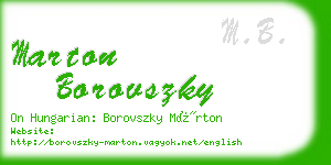 marton borovszky business card